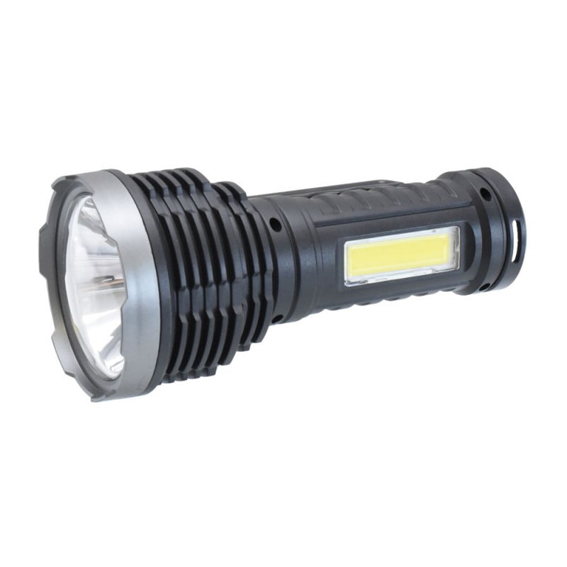 Lanterna LED SMD 30W cu COB lateral, acumulator 5000mAh, corp negru din ABS, 4 moduri de iluminat