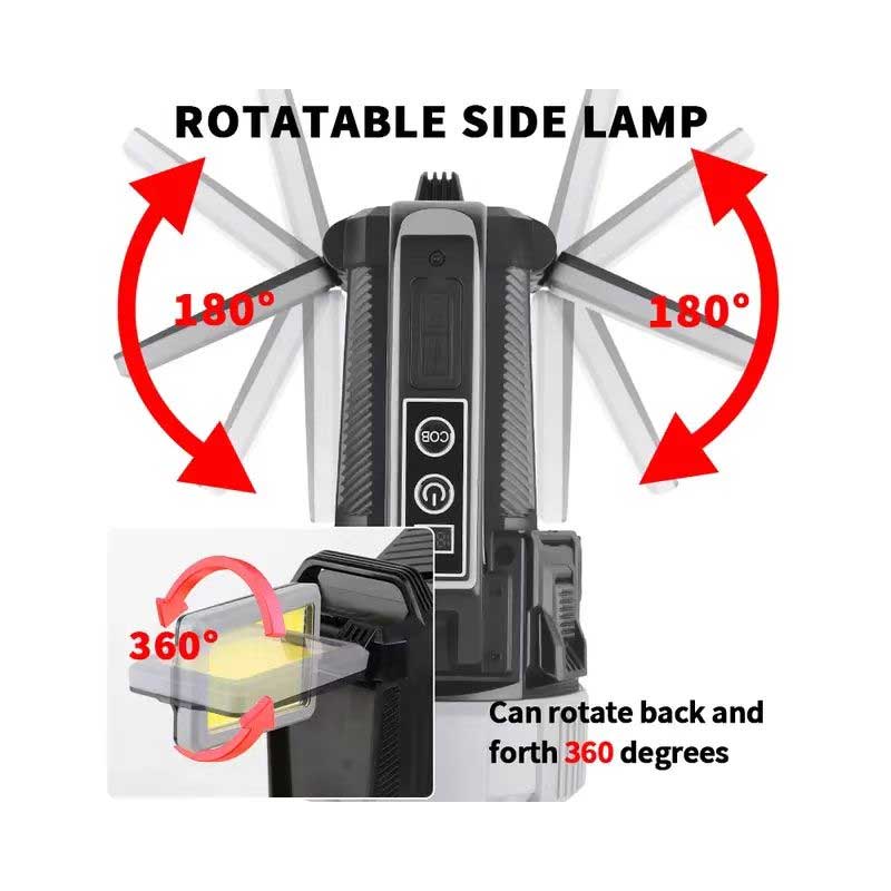 Lanterna LED cu panouri COB rotabile 180 grade si cap orientabil 360 grade