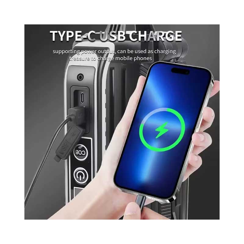 Lampa LED portabila cu port Type-C si functie powerbank pentru incarcare telefon