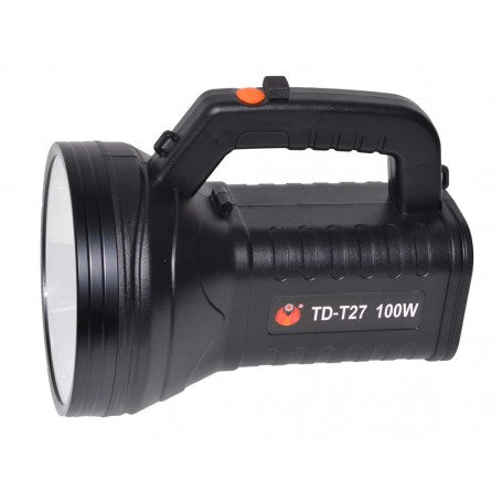 Lanterna LED 100W reincarcabila, profil lateral complet cu maner superior robust