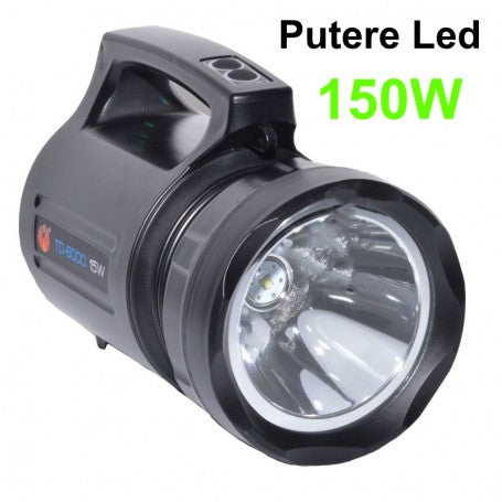 Lanterna LED portabila 15W high power, putere echivalenta 150W, design compact cu maner