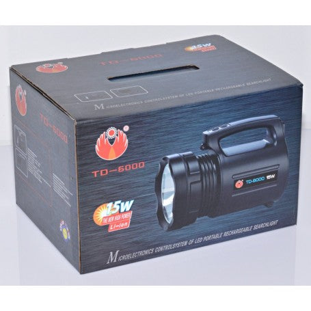 Cutie ambalaj lanterna LED reincarcabila 15W Li-Ion, acumulator dublu inclus