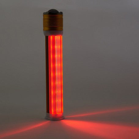 Lanterna portabila cu lumina rosie COB laterala activa, utila pentru semnalizare si orientare nocturna