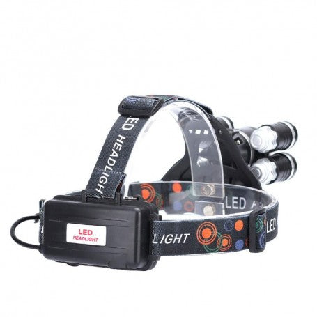 Lanterna de cap cu 5 LED-uri si baterie externa detasabila, vedere laterala