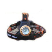 Lanterna de cap LED 8W, 2000 lumeni, doua LED-uri, banda reglabila portocalie si neagra