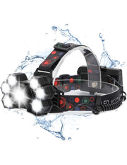 Lanterna frontala 7 LED cu zoom, protectie IPX4, putere 40W, raza 500m, banda reglabila
