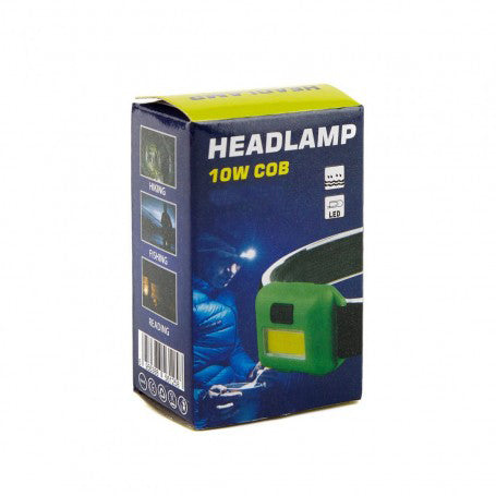 Cutie ambalaj lanterna de cap LED COB 10W, utilizare camping si pescuit