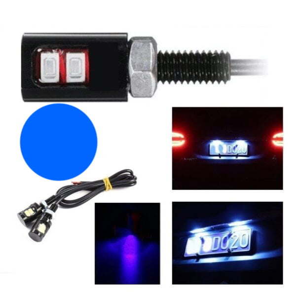 Set 2 LED-uri auto SMD 5730 albastru 12V diametru 12mm pentru numar de inmatriculare si iluminare ambientala