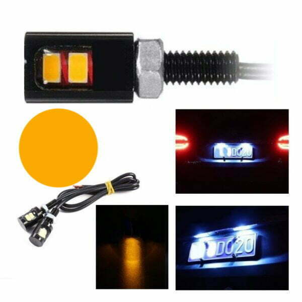 Set 2 spoturi LED SMD 5730 galben 12V 12mm pentru numar inmatriculare, lumina galbena calda