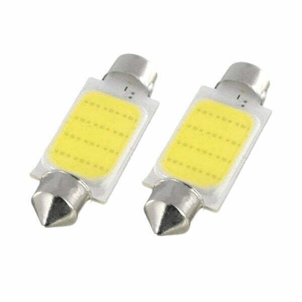 Set 2 becuri LED COB feston 41mm, 3W, 12V, lumina alba, pentru iluminat interior auto