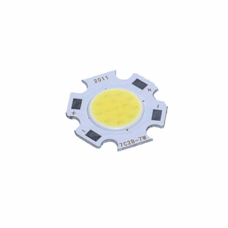 Chip LED COB 7W alb rece, diametru activ 11mm, suport aluminiu 20mm, 300mA
