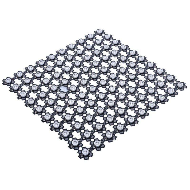 Chip LED SMD 3W pe suport aluminiu stea, vedere lot mare cu multiple unitati aranjate in matrice