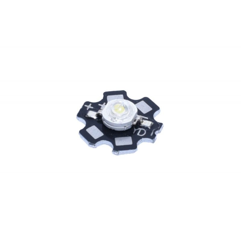 Chip LED SMD 3W verde pe radiator aluminiu star 20mm, lumina verde intensa, suport disipare termica