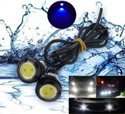 LED auto 9W 12V waterproof 23mm lumina albastra, set 2 bucati pentru tuning exterior