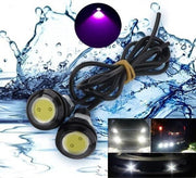 Mini led auto waterproof 23mm, 9W, IP65, lumina mov, set 2 bucati pentru personalizare vehicul
