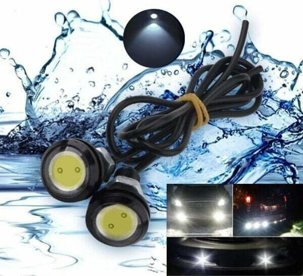 Set 2 leduri auto 9W 12V waterproof 23mm lumina alba, rezistente la apa, pentru iluminat exterior vehicul