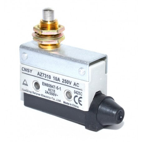 Limitator de cursa 10A vedere laterala, cap metalic cu piulita si conector rubber