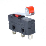 Limitator de cursa mini 5A 250V AC cu tija si rola, dimensiuni 15x18x6mm, terminale standard