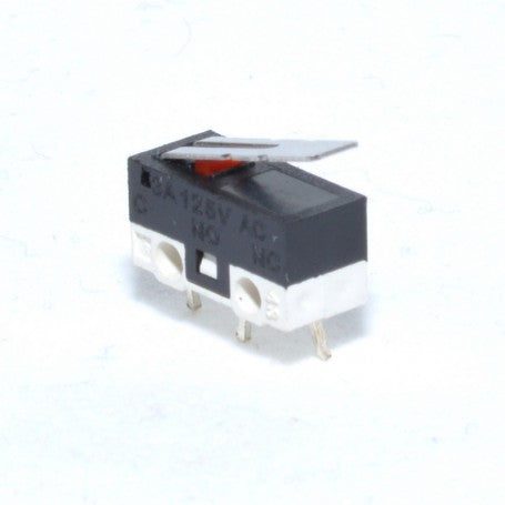 Limitator micro cu tija si rola, 3A 125V AC, vedere laterala in perspectiva
