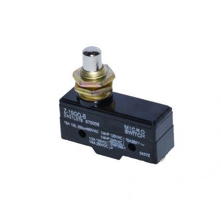 Limitator de cursa industrial cu buton metalic, unghi lateral, sarcina 15A