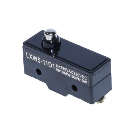 Limitator de cursa cu push mic, vedere laterala, terminale laterale vizibile