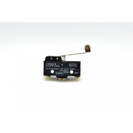 Limitator de cursa cu rola 11mm, vedere din fata cu terminale si corp compact ABS