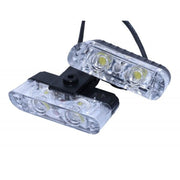 Stroboscop auto LED 30W, 12V, 8 module alb-galben pentru vehicule de interventie, set 2 capete cu suport
