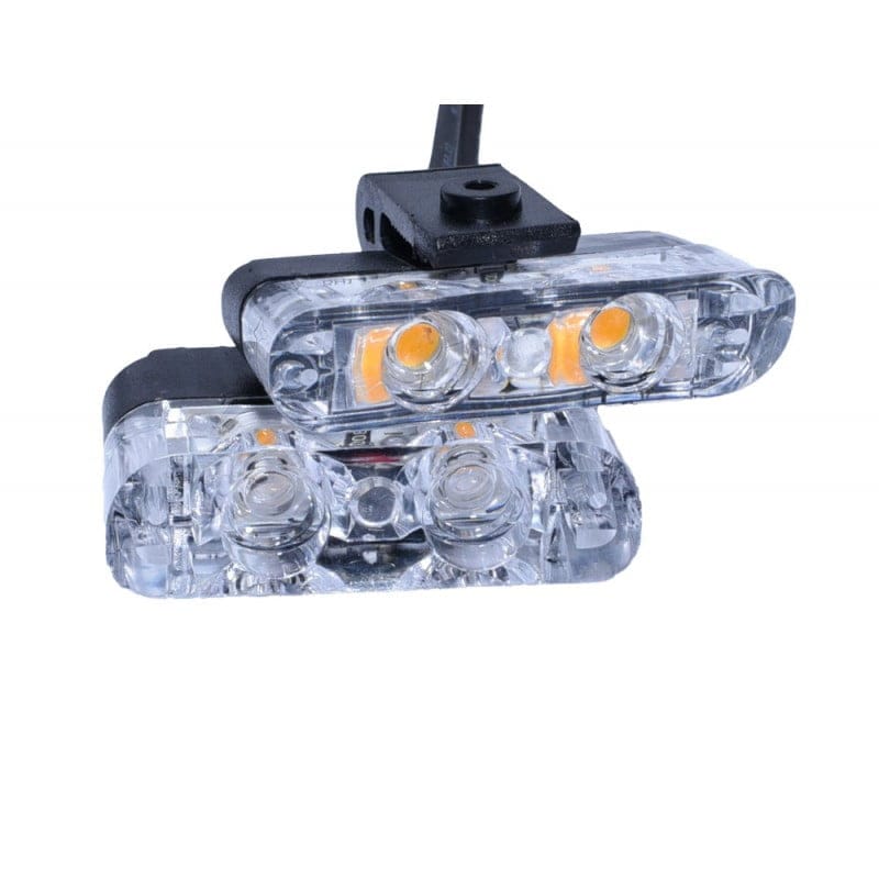 Module stroboscop auto cu LED-uri galbene active, 2 capete cu suport de fixare inclus