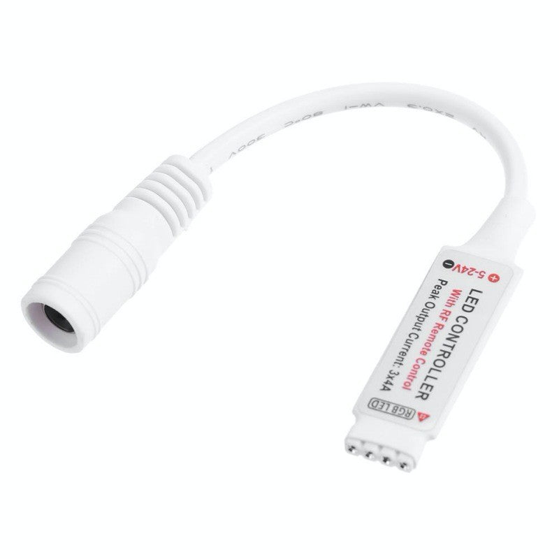 Controller mini RGB 5-24V cu conector DC mama si mufa 4 pini, curent de iesire 3x4A