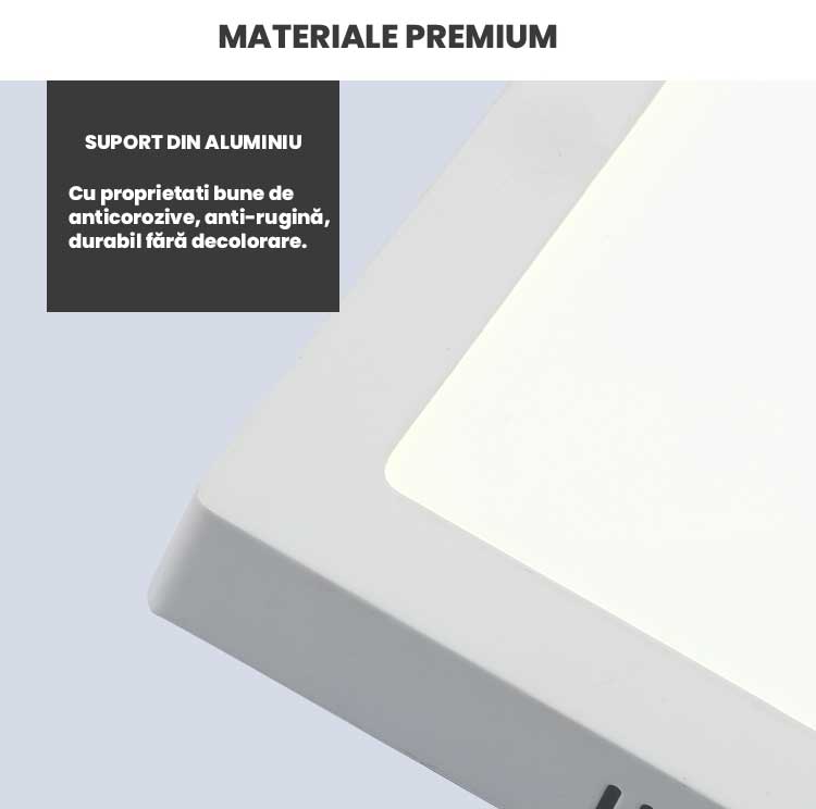 Aplica LED patrata aparenta cu carcasa din aluminiu anticoroziv, rezistenta la rugina