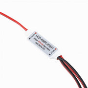 Mini-amplificator LED monocrom cu fire, tensiune 5V-24V, iesire 12A, corp compact 42x12x3mm