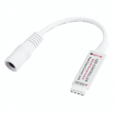 Unitate controler RGB compact 5-24V, 3x4A, cu conector DC si pini pentru banda LED cu 4 fire