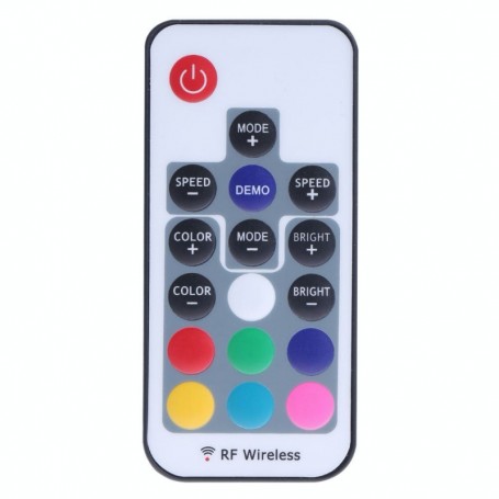 Telecomanda RF wireless 17 taste pentru banda RGB, cu butoane culori, luminozitate si viteza efecte