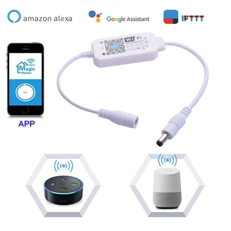 Controller LED monocolor Wi-Fi cu suport Alexa, Google Assistant si IFTTT, control vocal si prin app