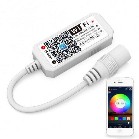 Mini controller LED RGB Wi-Fi 5-24V, 12A, control prin aplicatie smartphone Android si iOS
