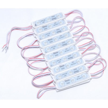 Module LED 12V cu 3 LED-uri per modul, stivuite, pentru reclame si vitrine