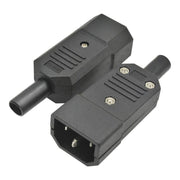 Conector IEC C14 tata pe fir, 10A 250V, 3 pini, carcasa ABS negru, set 2 bucati