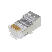 Mufa RJ45 ecranata CAT6, contacte aurite 8 pini, carcasa metalica FTP/UTP, set 100 bucati