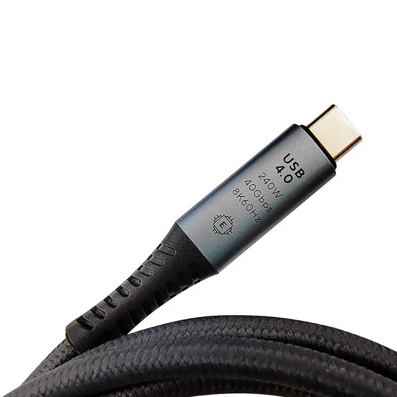 Cablu USB-C 4.0 cu conector aluminiu inscriptionat USB4.0, 240W, 40Gbps, 8K60Hz