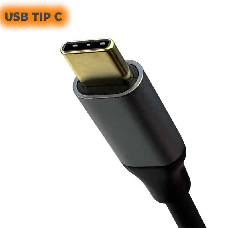 Conector USB Tip C aurit cu carcasa din aluminiu, detaliu cablu convertor 4K 60Hz