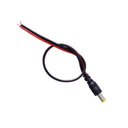Mufa DC tata 2.1/5.5mm cu cablu bifilar rosu-negru 60cm, compatibila 12V, cu fire dezizolate