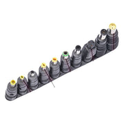 Set 10 mufe adaptoare DC cu dimensiuni variate, de la 4x1,7mm la 7,9x5,5mm, pe suport comun