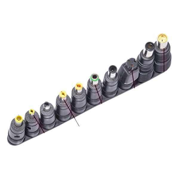 Set 10 mufe adaptoare DC cu dimensiuni variate, de la 4x1,7mm la 7,9x5,5mm, pe suport comun