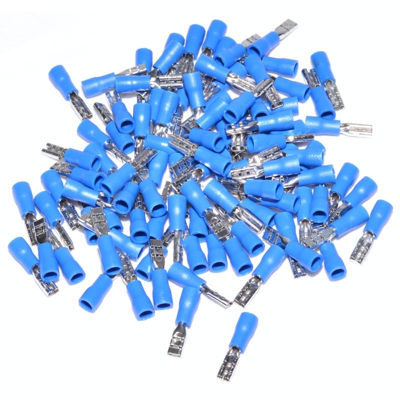 Papuci electrici izolati albastri mama 2.8mm, set 100 bucati in vrac