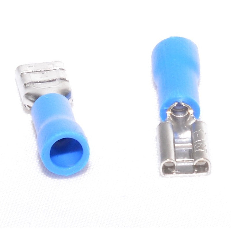 Papuc electric izolat albastru mama 4.8mm, compatibil fire 1.5-2.5mm², set 100 bucati, montaj prin sertizare