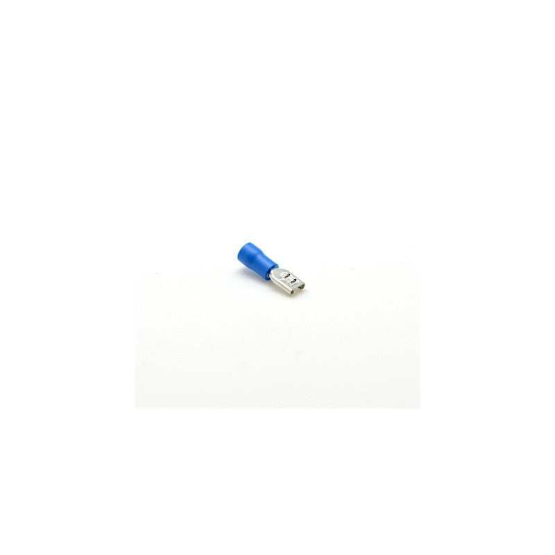 Papuc electric izolat mama 4.8mm, vedere laterala individuala, izolatie albastra pentru fire 1.5-2.5mm²