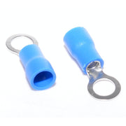 Papuc electric izolat tip inel albastru pentru cablu 1.5-2.5mm, surub M5, set detaliu fata-spate