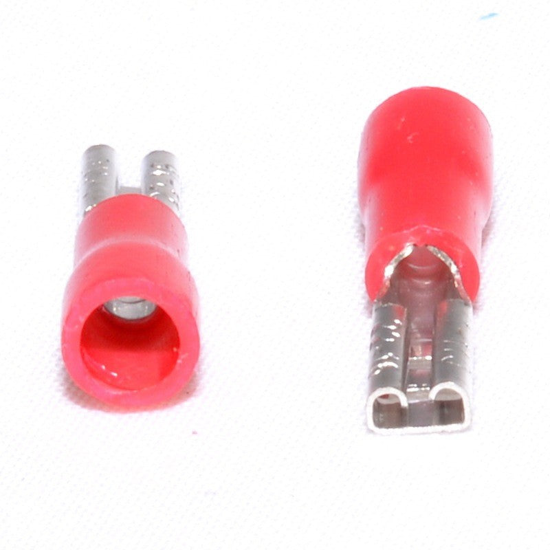 Papuc electric izolat rosu mama 2,8mm, conector faston cu izolatie PVC, set 100 bucati - vedere detaliu