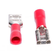 papuc electric izolat mama rosu 6.3mm, set 100 bucati, sertizare cablu, contact metalic crom