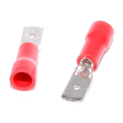 Papuc electric izolat rosu tata 4,8mm, sectiune cablu 0,5-1,5 mm², conector terminal sertizare, set pereche mama-tata